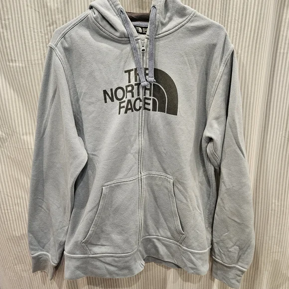 The North Face Men's Light Gray Zip-Up Hoodie - Picture 2 of 6